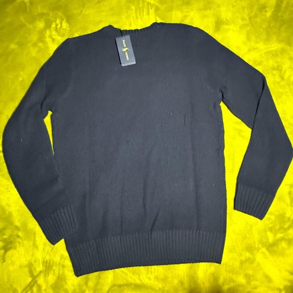 NWT Polo Ralph Lauren Men's Cotton Knit Crewneck Sweater In Blue Large - Picture 13 of 14